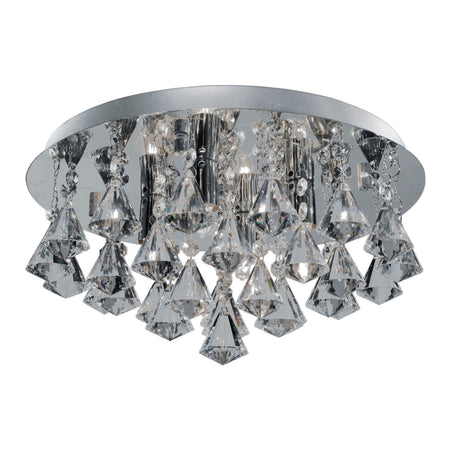 Searchlight Electric Hanna 4Lt Flush  - Chrome Metal & Clear Crystal 3304-4CC