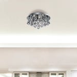 Searchlight Electric Hanna 4Lt Flush  - Chrome Metal & Clear Crystal 3304-4CC