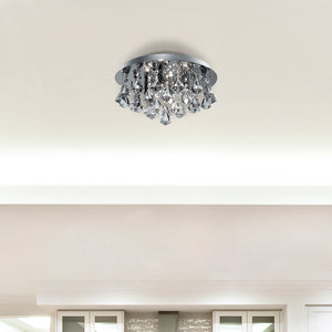 Searchlight Electric Hanna 4Lt Flush  - Chrome Metal & Clear Crystal 3304-4CC