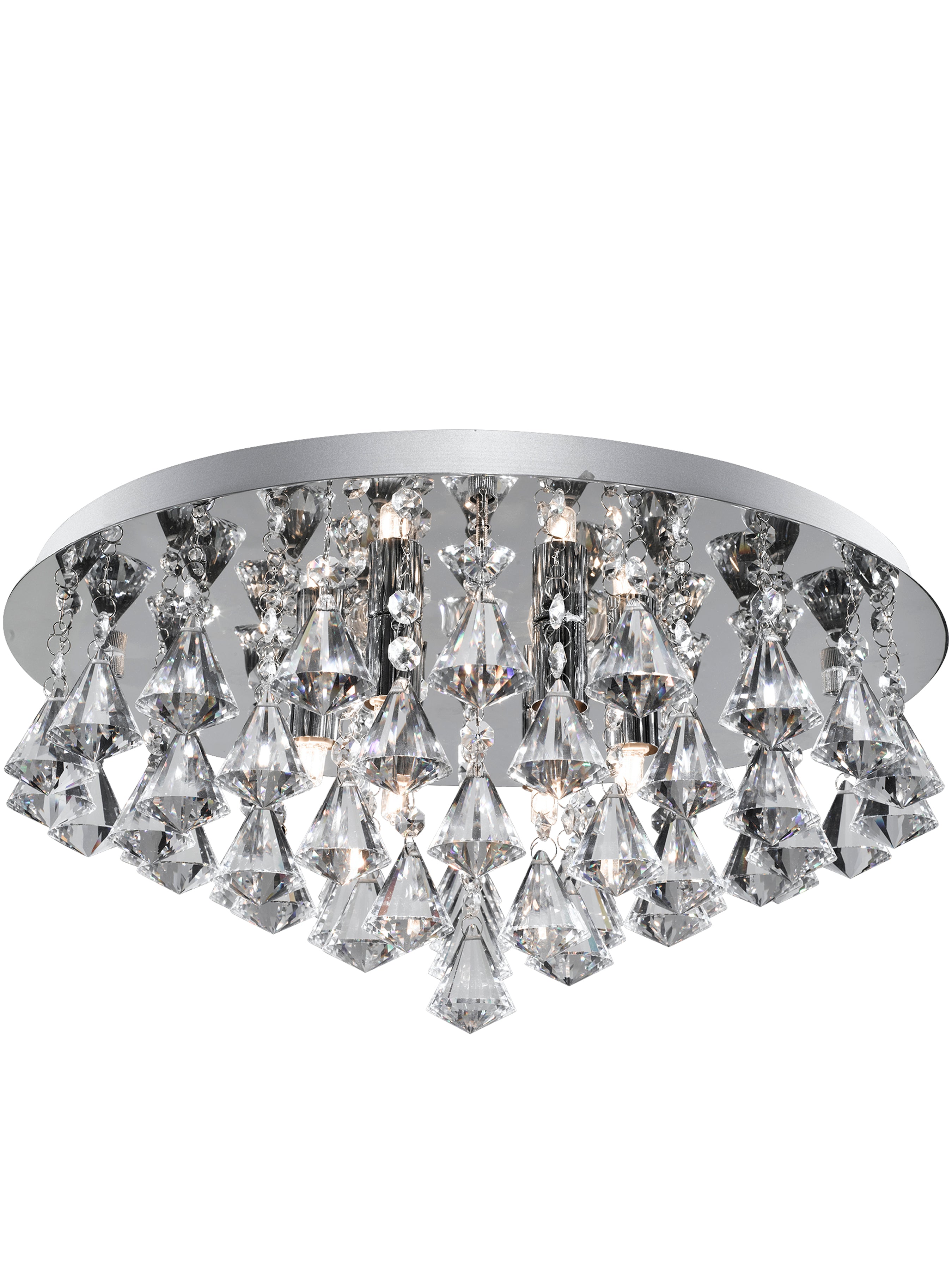 Hanna 6Lt Flush  - Chrome Metal & Clear Crystal