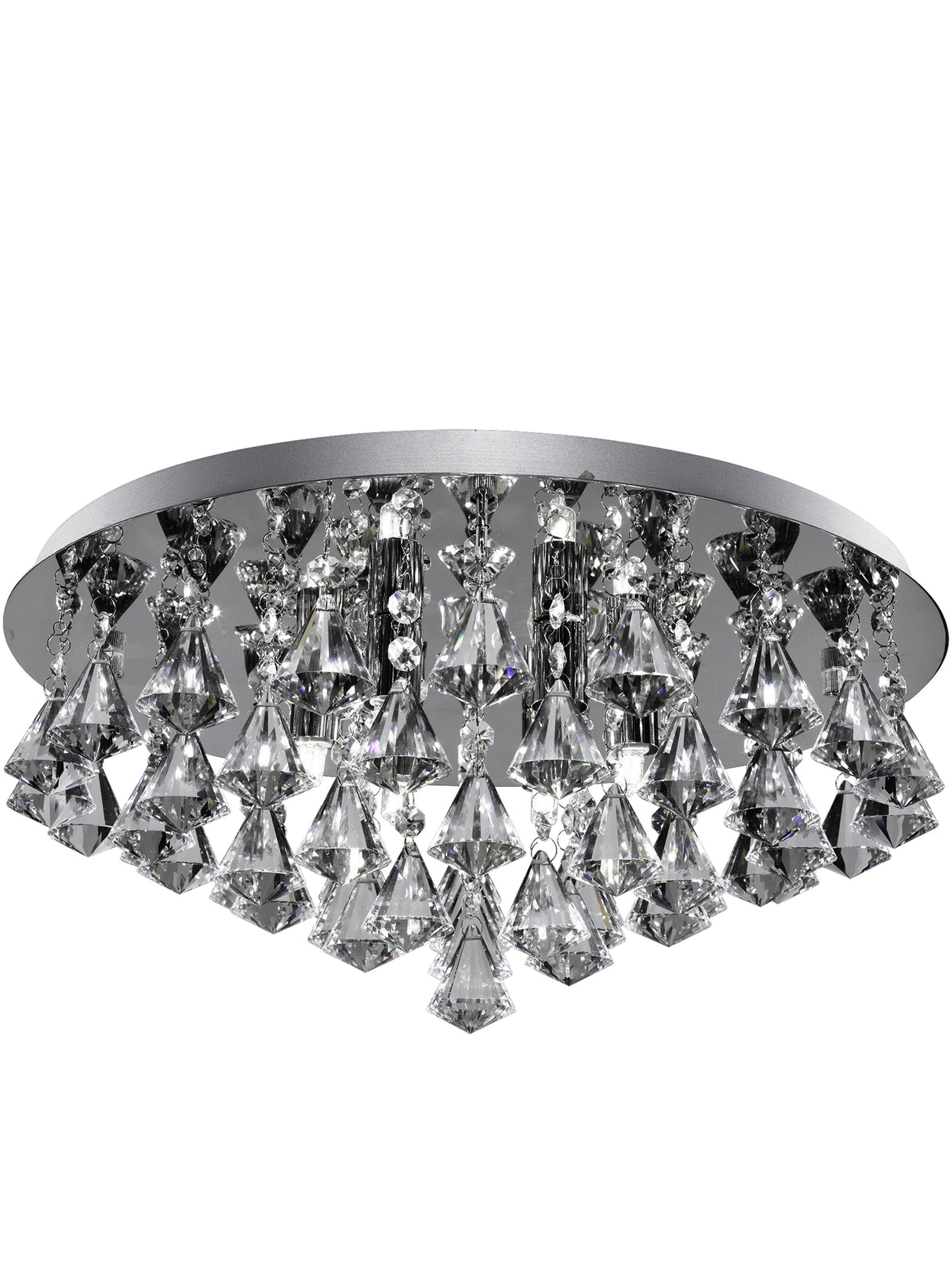 Searchlight Electric Hanna 6Lt Flush  - Chrome Metal & Clear Crystal 3306-6CC