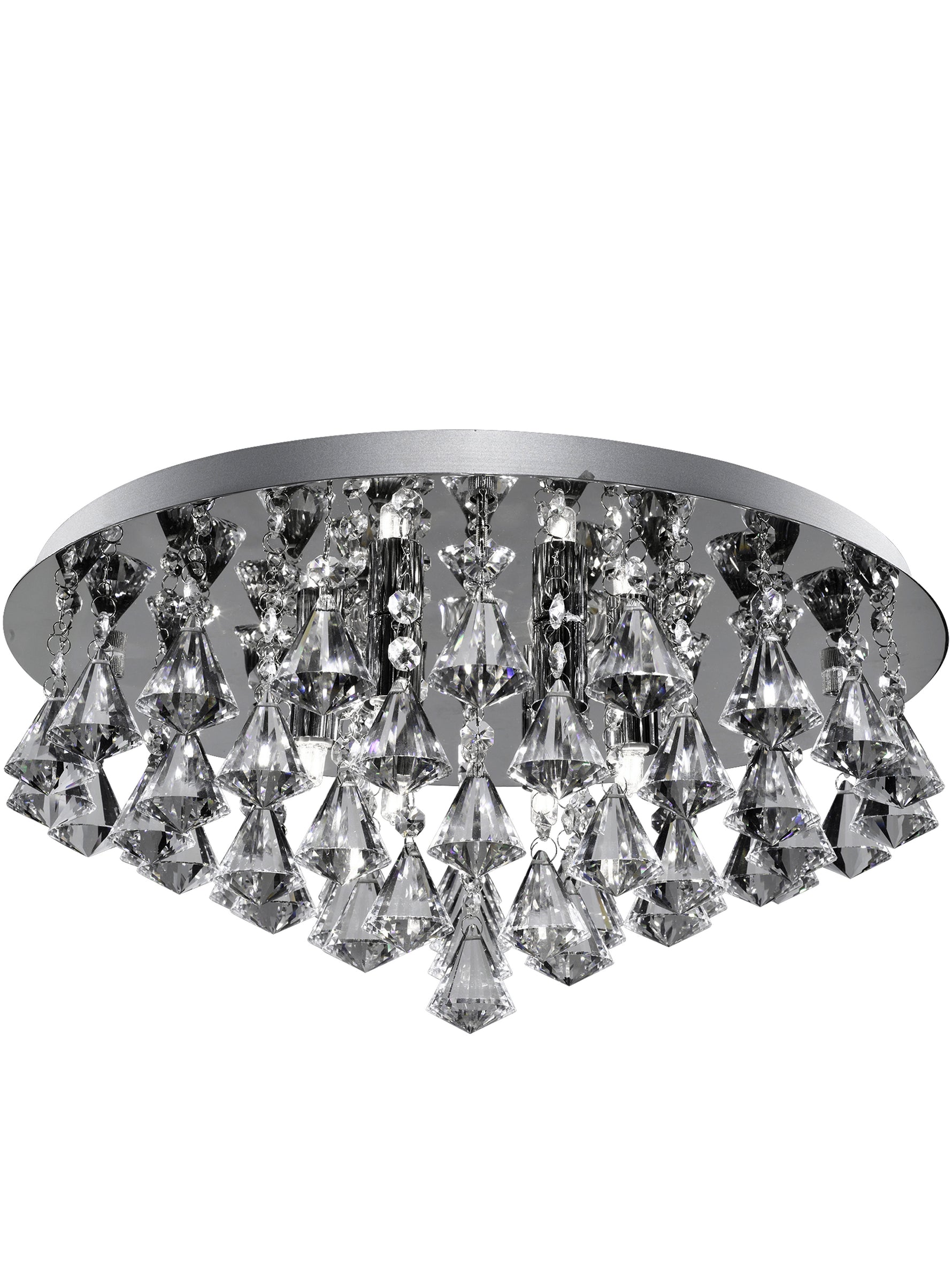 Searchlight Electric Hanna 6Lt Flush  - Chrome Metal & Clear Crystal 3306-6CC