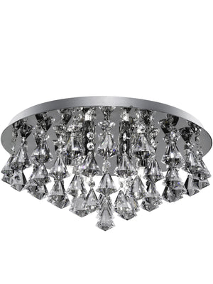 Searchlight Electric Hanna 6Lt Flush  - Chrome Metal & Clear Crystal 3306-6CC