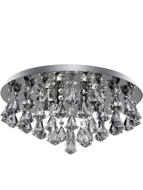 Searchlight Electric Hanna 6Lt Flush  - Chrome Metal & Clear Crystal 3306-6CC