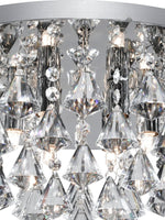 Searchlight Electric Hanna 6Lt Flush  - Chrome Metal & Clear Crystal 3306-6CC