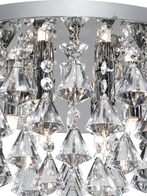 Searchlight Electric Hanna 6Lt Flush  - Chrome Metal & Clear Crystal 3306-6CC