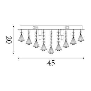 Searchlight Electric Hanna 6Lt Flush  - Chrome Metal & Clear Crystal 3306-6CC
