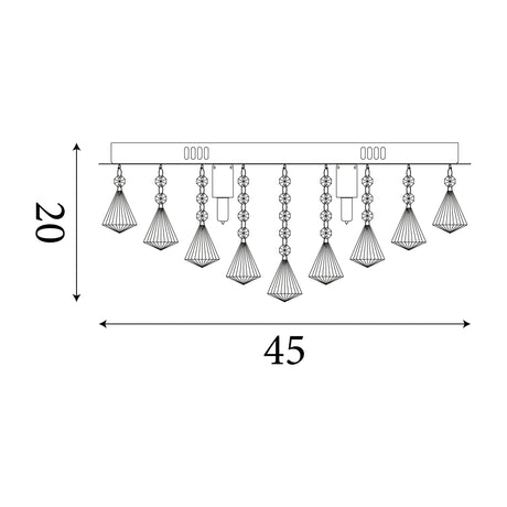 Searchlight Electric Hanna 6Lt Flush  - Chrome Metal & Clear Crystal 3306-6CC