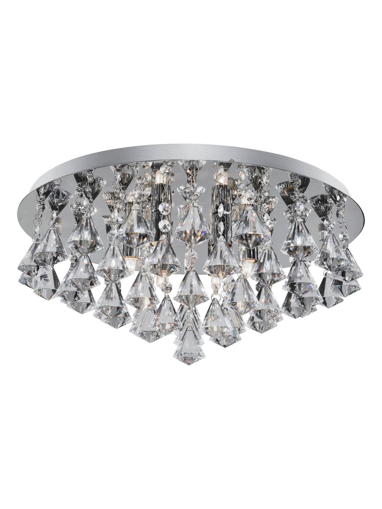 Searchlight Electric Hanna 8Lt Flush  - Chrome Metal & Clear Crystal 3308-8CC