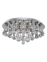 Searchlight Electric Hanna 8Lt Flush  - Chrome Metal & Clear Crystal 3308-8CC
