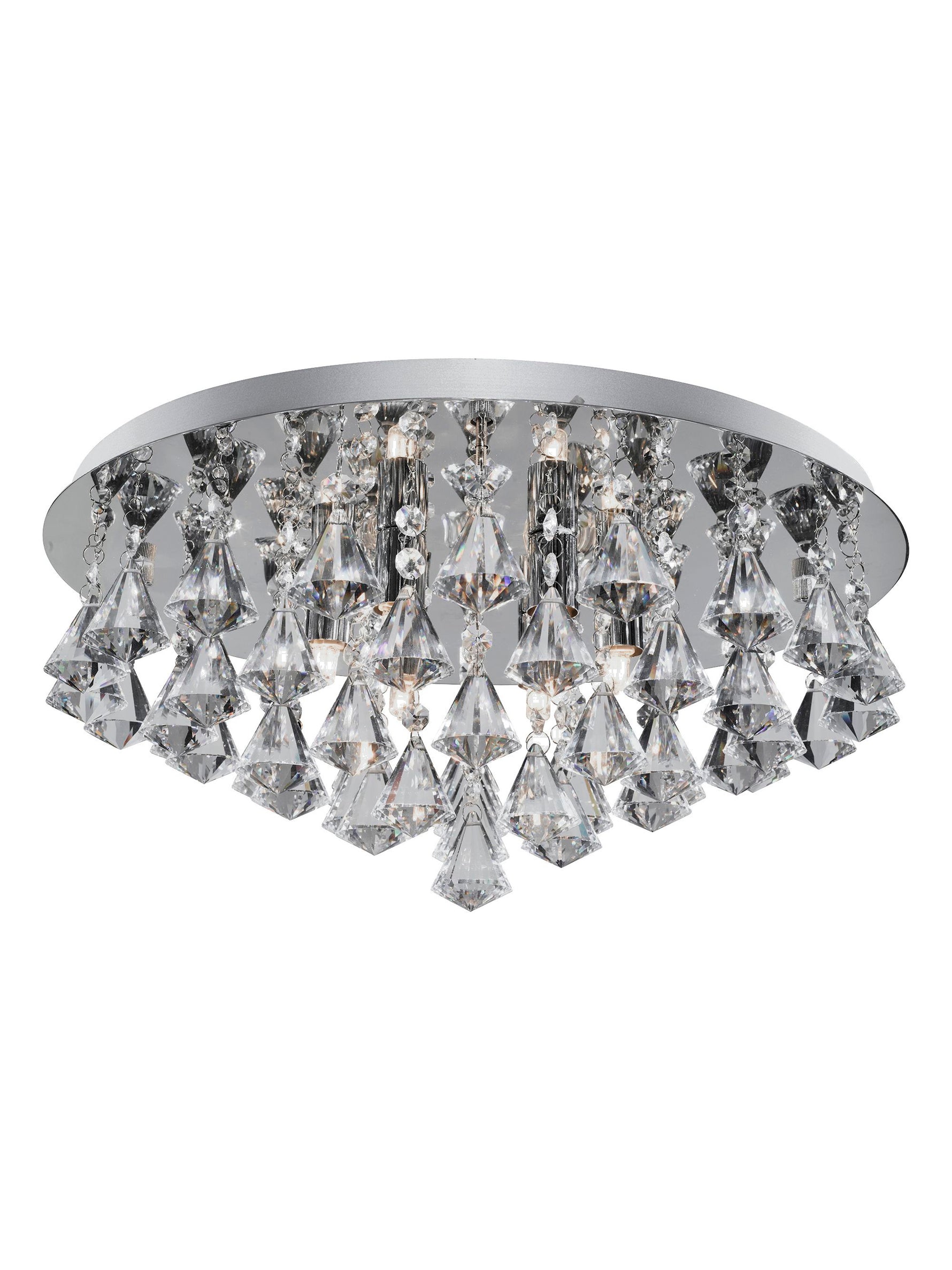 Searchlight Electric Hanna 8Lt Flush  - Chrome Metal & Clear Crystal 3308-8CC