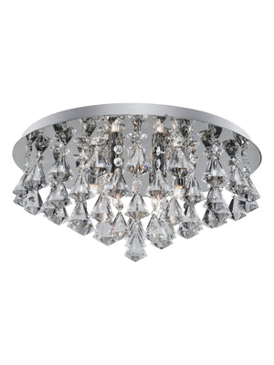 Searchlight Electric Hanna 8Lt Flush  - Chrome Metal & Clear Crystal 3308-8CC