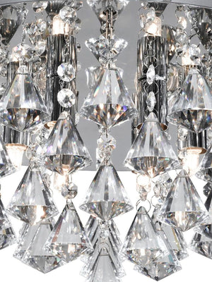 Searchlight Electric Hanna 8Lt Flush  - Chrome Metal & Clear Crystal 3308-8CC