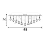 Searchlight Electric Hanna 8Lt Flush  - Chrome Metal & Clear Crystal 3308-8CC
