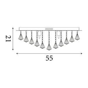 Searchlight Electric Hanna 8Lt Flush  - Chrome Metal & Clear Crystal 3308-8CC