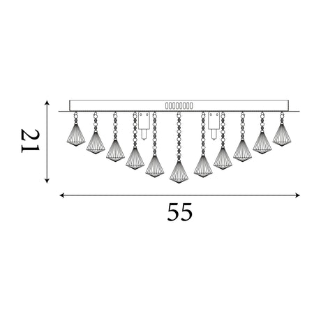 Searchlight Electric Hanna 8Lt Flush  - Chrome Metal & Clear Crystal 3308-8CC