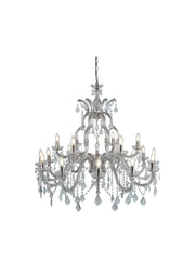 Marie Therese 18Lt Chandelier - Chrome Metal & Clear Crystal