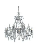 Searchlight Electric Marie Therese 18Lt Chandelier - Chrome Metal & Clear Crystal 3314-18
