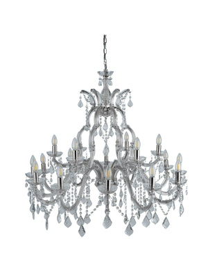Searchlight Electric Marie Therese 18Lt Chandelier - Chrome Metal & Clear Crystal 3314-18