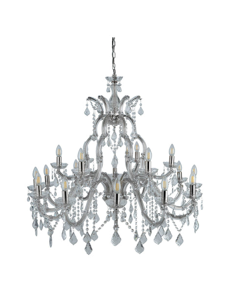 Searchlight Electric Marie Therese 18Lt Chandelier - Chrome Metal & Clear Crystal 3314-18