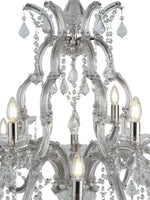 Searchlight Electric Marie Therese 18Lt Chandelier - Chrome Metal & Clear Crystal 3314-18