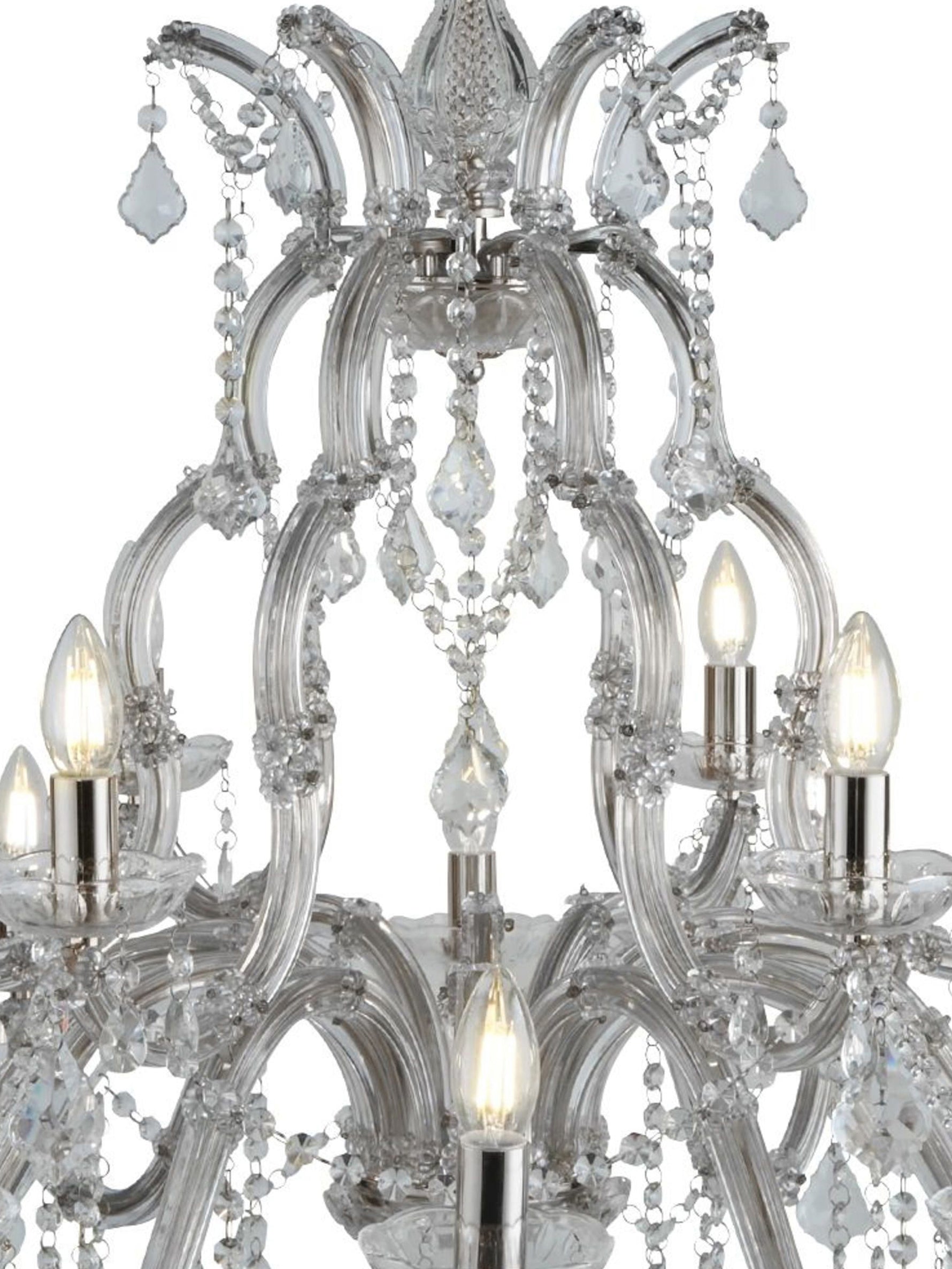 Searchlight Electric Marie Therese 18Lt Chandelier - Chrome Metal & Clear Crystal 3314-18