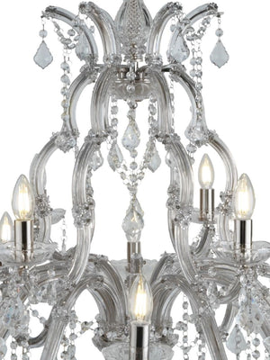 Searchlight Electric Marie Therese 18Lt Chandelier - Chrome Metal & Clear Crystal 3314-18