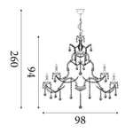 Searchlight Electric Marie Therese 18Lt Chandelier - Chrome Metal & Clear Crystal 3314-18