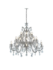 Marie Therese 30Lt Chandelier - Chrome Metal & Clear Crystal