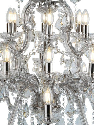 Searchlight Electric Marie Therese 30Lt Chandelier - Chrome Metal & Clear Crystal 3314-30