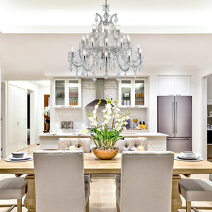 Searchlight Electric Marie Therese 30Lt Chandelier - Chrome Metal & Clear Crystal 3314-30