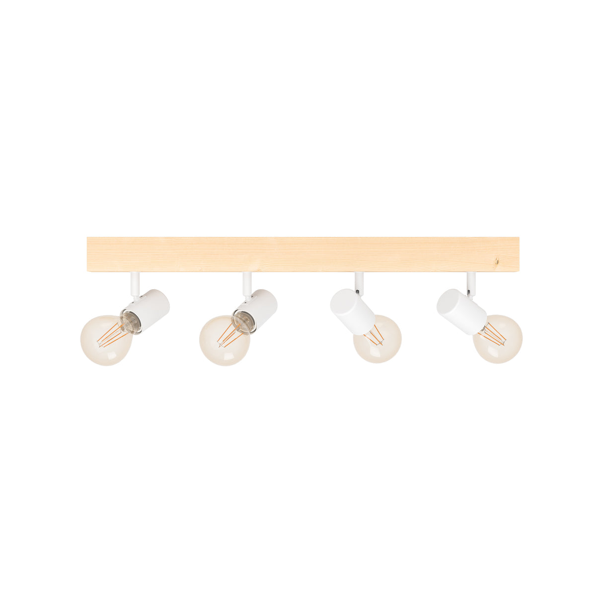 Eglo EU Townshend 3 White/Natural Metal & Wood 4-Light Spotlight - Industrial Style