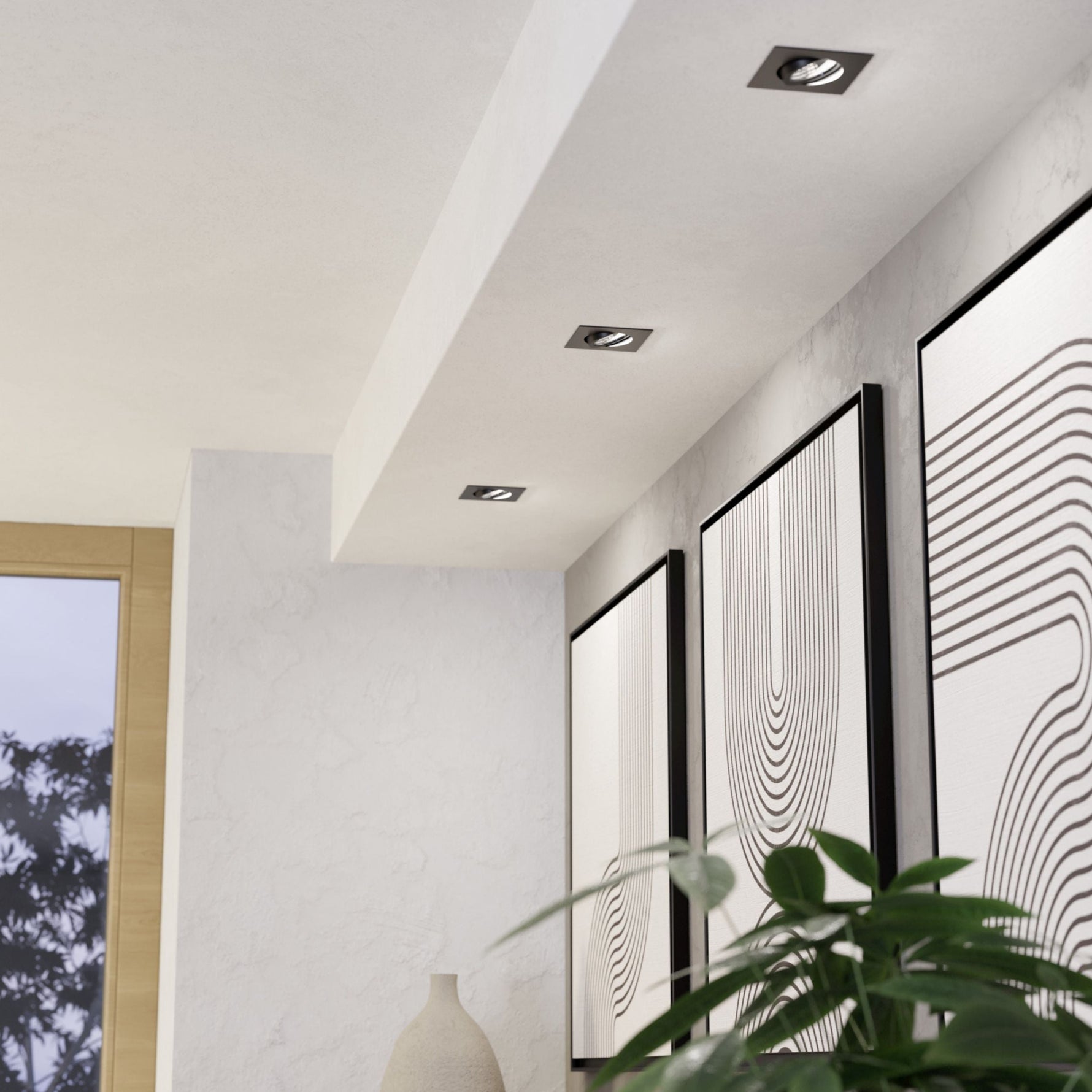 Eglo EU Saliceto Black Aluminium LED Neutral White Single Recessed Light, 88 x 56mm product image - Endon Lighting from First Light Direct with great prices and fast UK delivery