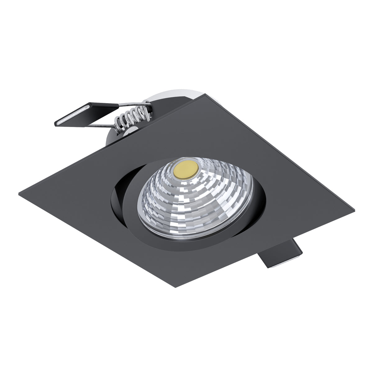 Eglo EU Saliceto Black Aluminium LED Neutral White Single Recessed Light, 88 x 88mm