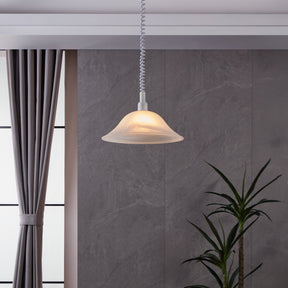 Eglo EU ALESSANDRA Pendant Light – White & Alabaster Glass, E27, Height Adjustable, Classic Indoor Pendant Lighting