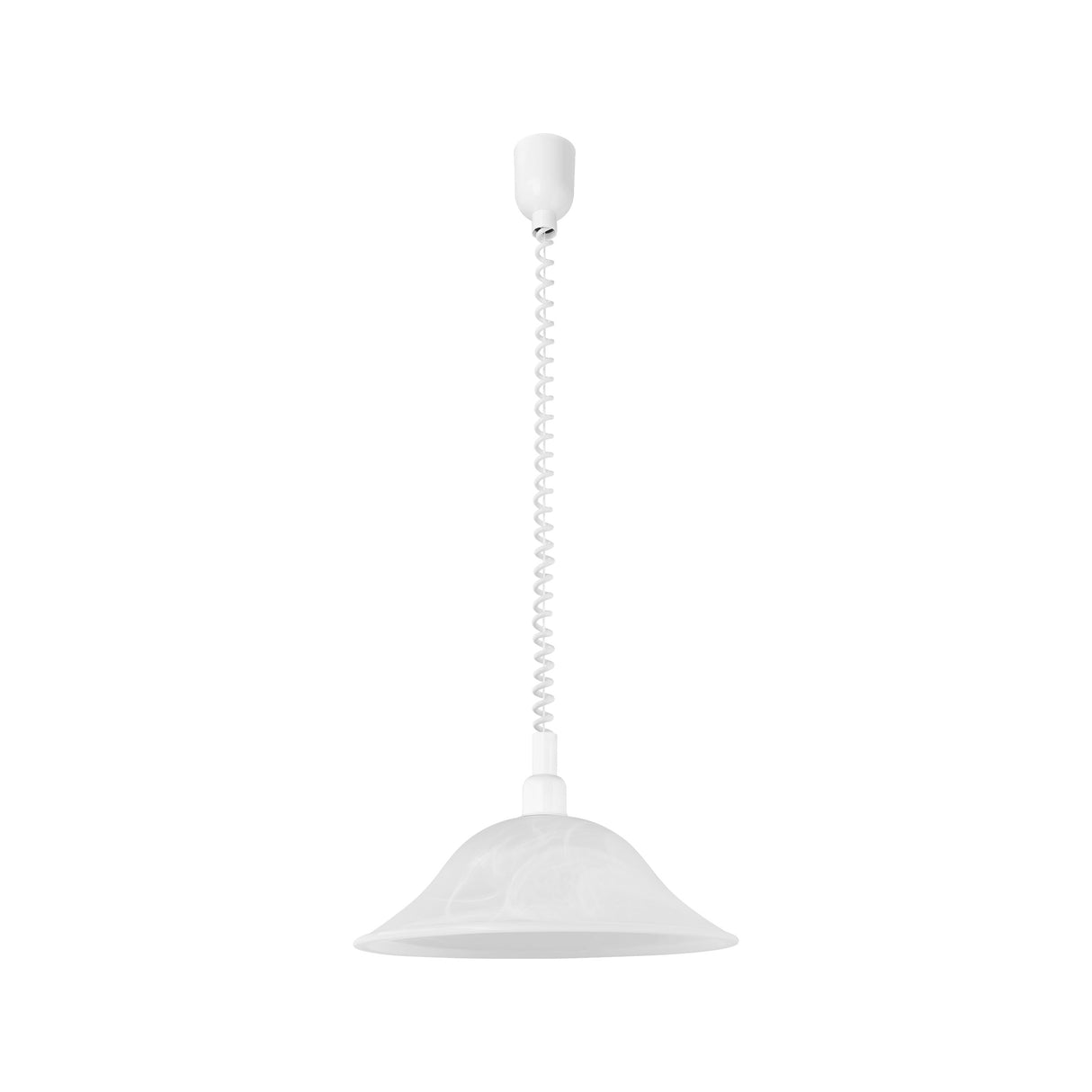 Eglo EU ALESSANDRA Pendant Light – White & Alabaster Glass, E27, Height Adjustable, Classic Indoor Pendant Lighting