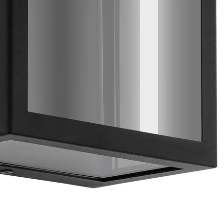 Eglo EU Alamonte Smoke Black Steel Industrial SIngle Outdoor Wall Light