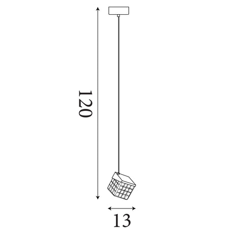 Searchlight Electric Cuboid LED Pendant, Satin Brass Metal with Clear Acrylic 33640SB