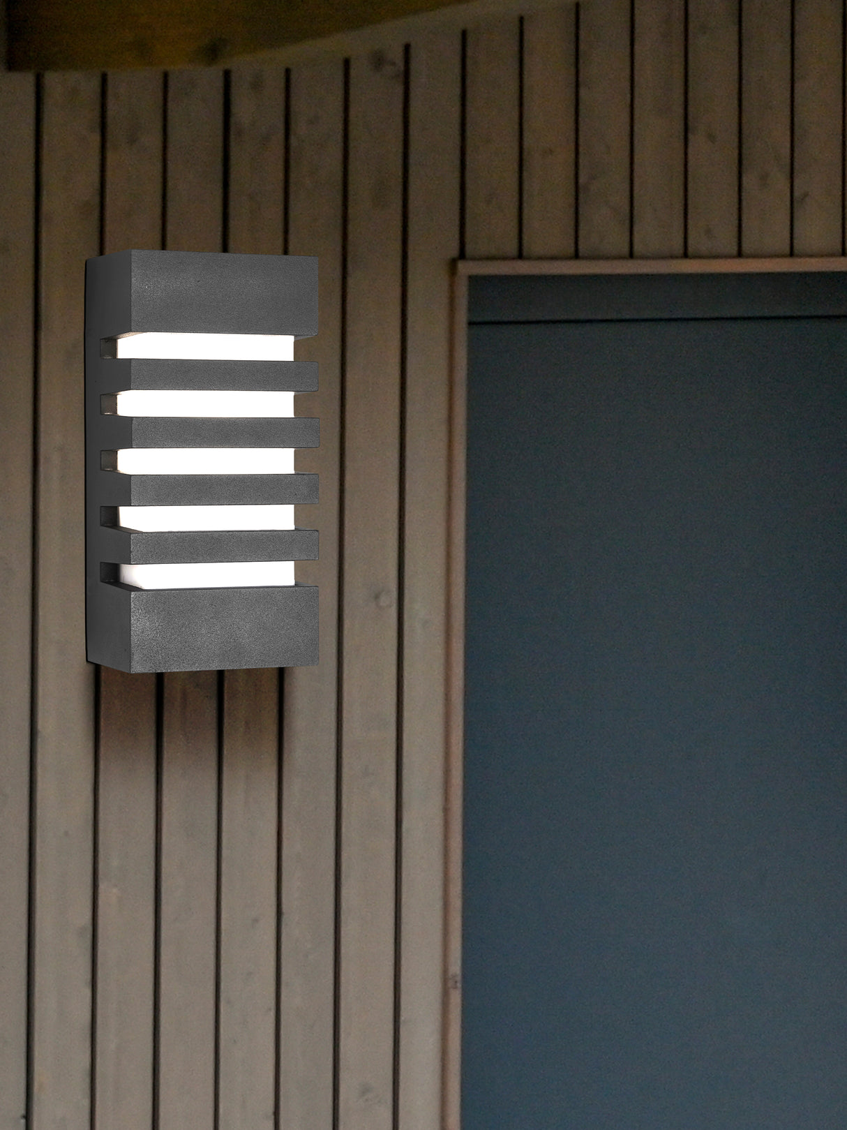 Searchlight Electric Exeter  Outdoor Wall Light - Dark Grey Metal & Polycarbonate 3393GY