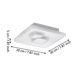 Eglo EU CADEGAL LED Ceiling Light – White Steel, Neutral White, Square Indoor Ceiling Lighting