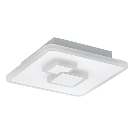 Eglo EU CADEGAL LED Ceiling Light – White Steel, Neutral White, Square Indoor Ceiling Lighting