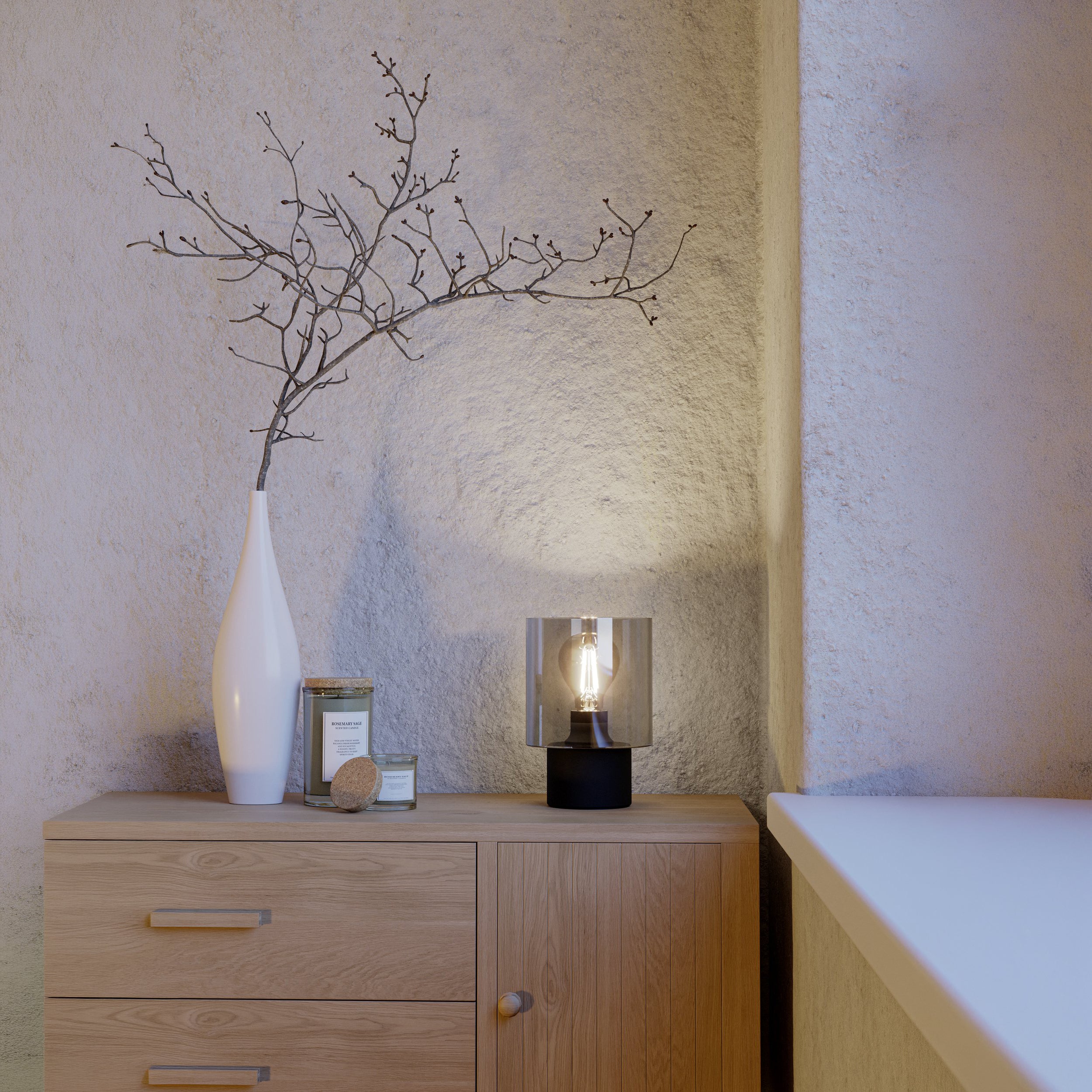 Eglo EU Gorosiba Black Steel & Glass Modern Table Lamp