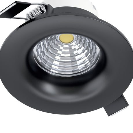 Eglo EU Saliceto Black Aluminium LED Neutral White Single Recessed Light, 88 x 56mm