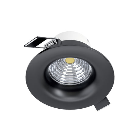 Eglo EU Saliceto Black Aluminium LED Neutral White Single Recessed Light, 88 x 56mm