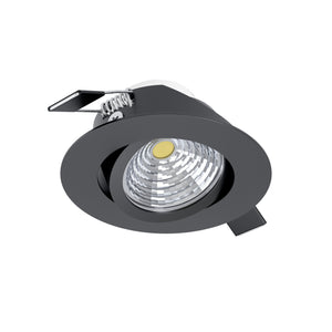 Eglo EU Saliceto Black Aluminium LED Neutral White Single Recessed Light, 88 x 42mm