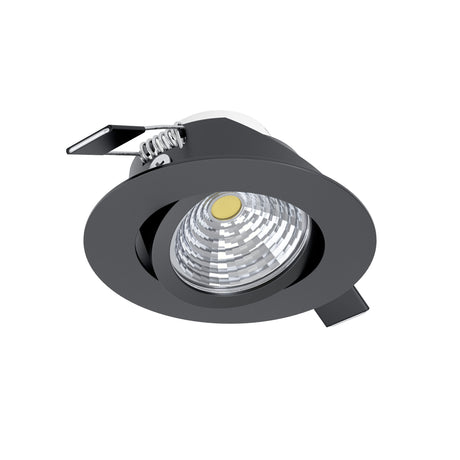 Eglo EU Saliceto Black Aluminium LED Neutral White Single Recessed Light, 88 x 42mm