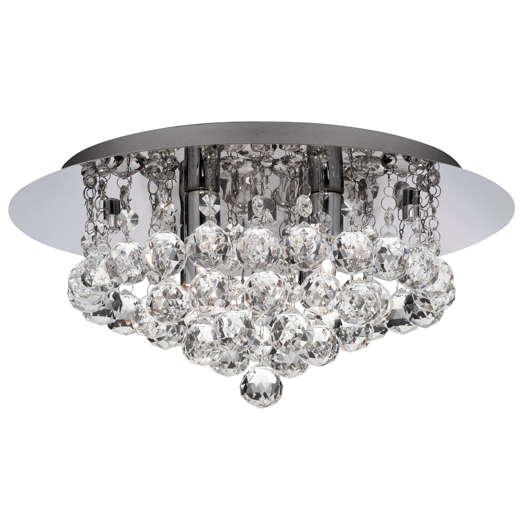 Searchlight Electric Hanna 4Lt Flush  - Chrome Metal & Clear Crystal 3404-4CC