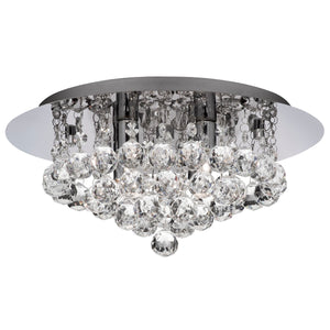 Searchlight Electric Hanna 4Lt Flush  - Chrome Metal & Clear Crystal 3404-4CC