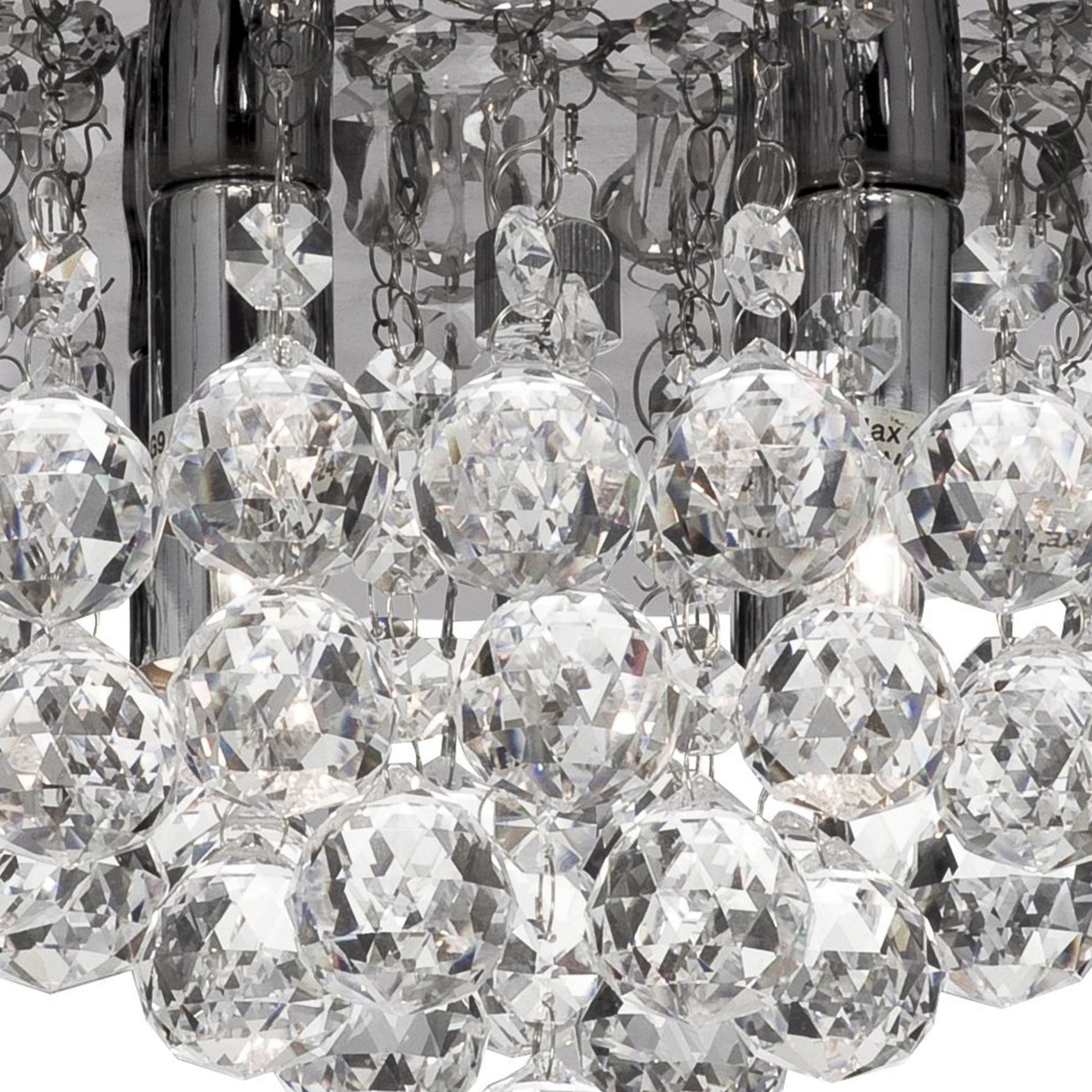 Searchlight Electric Hanna 4Lt Flush  - Chrome Metal & Clear Crystal 3404-4CC
