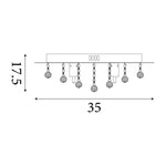 Searchlight Electric Hanna 4Lt Flush  - Chrome Metal & Clear Crystal 3404-4CC